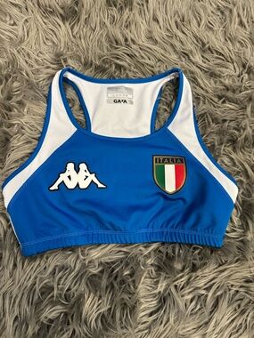 Kappa Blue and White Italia Athletic Sports bra